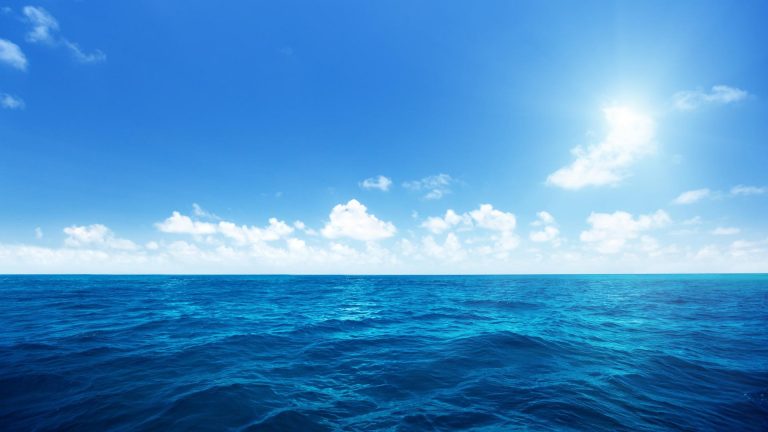 blue sea sea blue sky white clouds ocean scenery 1080P wallpaper